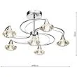 DAR LUT0650 LUTHER 6LT SEMI FLUSH CW CRYSTAL GLASS POL CHR