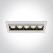 ONE LIGHT 51506B/W/W Rodi biały wpuszczany downlight z odbłyśnikiem ciemny chrom COB LED 3000K 20W