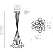 RENDL R10513 ASTRAL wisząca szkło chromowane/szkło przezroczyste 230V/12V G4 10x20W
