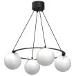 LUMINEX 5673 żyrandol Ballo round black/gold 4xE27