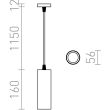 RENDL R12990 MAVRO wisząca biała 230V LED 12W 38° 3000K
