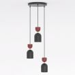 EMIBIG 1737/3PREM GAUDI 3PREM BLACK BURGUNDY Lampa wisząca