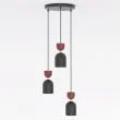 EMIBIG 1737/3PREM GAUDI 3PREM BLACK BURGUNDY Lampa wisząca