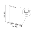 ANTIGO Lampa wisząca Hiate Line - Czarna (900 mm) 4000K 1846