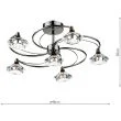DAR LUT0667 LUTHER 6LT SEMI FLUSH CW CRYSTAL GLASS BLK CHR