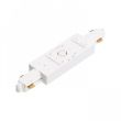 RENDL R12263 1F łącznik wzdłużny długi z opcją zasilania biała 230V łącznik 1-fazowy