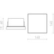 RENDL R12531 DEJAVU SQ 14 wpuszczana czarna 230V LED 6W IP65 3000K