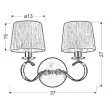 CANDELLUX 22-21564 CLARA KINKIET 2X40W E14 CHROM / BIAŁY