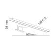 TK-LIGHTING 6358 LEITO CHROM KINKIET 2w1 LED 10W 60cm
