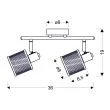 CANDELLUX 92-81766 LAMPA SUFITOWA CANABERA KAWOWE ZŁOTO 2X40W E14 KLOSZ BURSZTYNOWY