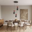 EMIBIG 1737/3PREM GAUDI 3PREM BLACK BURGUNDY Lampa wisząca