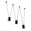 ANTIGO Lampa wisząca VIWIN 3 - Czarna (3000 mm) 9022