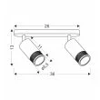 CANDELLUX 92-27672 Flin lampa sufitowa listwa czarny 2x15W GU10 klosz czarny+złoty