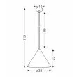 CANDELLUX 31-23445 DUNCA LAMPA WISZĄCA 32 CZARNY 1X40 E27 KLOSZ CIEMNY ORZECHOWY