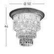 KOLARZ 0346.14L.3 MILORD CRYSTAL lampa sufitowa złoto 24K