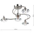 DAR LUT0446 LUTHER 4LT SEMI FLUSH CW CRYSTAL GLASS SAT CHR