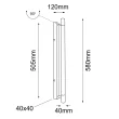 ANTIGO Kinkiet Ibara K1 - Czarny IP44 (580 mm) 8090