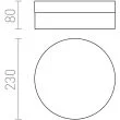 RENDL R12196 AWE 23 sufitowa szkło opalowe/nikiel mat 230V LED 14W IP44 3000K