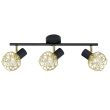 CANDELLUX 93-66640 ACROBAT LAMPA SUFITOWA LISTWA 3X40W E14 CZARNY KLOSZ ZŁOTY