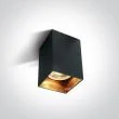 ONE LIGHT 12105NA/B Nikomidia czarna oprawa sufitowa z mosiężnym odbłyśnikiem i oprawką GU10 MR16 10W