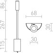 RENDL R12897 SHOW ścienna czarna chrom 230V LED 3W 3000K
