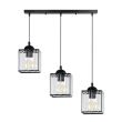 CANDELLUX 33-21120 GLASSIA LAMPA WISZĄCA CZARNY 3X40 E27 KLOSZ CZARNY+KRYSZTAŁY BEZBARWNE