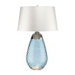 ELSTEAD Lena LENA-TL-L-BLUE-OWSS 2 Light Large Blue Table Lamp with Off-white Shade