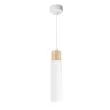 CANDELLUX 31-27764 Claro lampa wisząca biały 1x15W GU10 klosz biały+drewniany