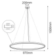 ANTIGO Lampa wisząca Agari 87 - Czarna (870 mm) 3000K 5330