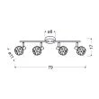 CANDELLUX 94-66657 LAMPA ACROBAT LISTWA 4X40W E14 CZARNY KLOSZ ZŁOTY