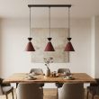 EMIBIG 1740/3 KLEVER 3 BURGUNDY BLACK Lampa wisząca