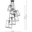 DAR TOW0622 TOWER 6LT CLUSTER PENDANT BLACK COPPER