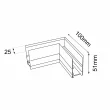 ANTIGO Łącznik L natynkowy szynoprzewodu magnetycznego Komatsu 48V - Czarny 6517