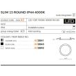 AZZARDO AZ2843 Slim 15 Round 4000K IP44 (black)