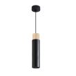 CANDELLUX 31-27740 Claro lampa wisząca czarny 1x15W GU10 klosz czarny+drewniany