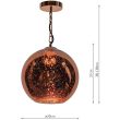 DAR SPE0164 SPECKLE 1LT PENDANT SPECKLED COPPER GLASS