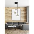 CANDELLUX 33-78995 LAMPA WISZĄCA GREGORY TALERZ CZARNY BRĄZ 3X40W E14 KLOSZ DYMIONY