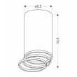 CANDELLUX 2228150 TUBA LAMPA SUFITOWA CZARNY 1X15W GU10 ŚR. 5,5 CM