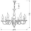 CANDELLUX 38-96510 BELLAGIO ZWIS 8X40W E14 KREMOWY