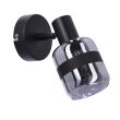 CANDELLUX 91-13415 YUKI LAMPA KINKIET CZARNY MATOWY 1X15W E14 KLOSZ DYMIONY