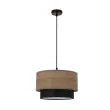 CANDELLUX 31-21656 RUBEN LAMPA WISZĄCA CZARNY 1X60 E27 ABAŻUR ORZECHOWY+CZARNY