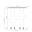 Step into design XT068-4P Lampa wisząca LINEA-4 LONG czarna 70 cm