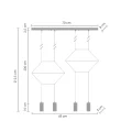 Step into design XT068-4P Lampa wisząca LINEA-4 LONG czarna 70 cm