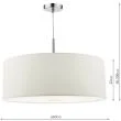 DAR RON172 RONDA 3LT PENDANT 60CM DRUM WHITE FAUX SILK