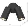 DAR ORT0922 ORTEGA 2LT W/LT BLACK ADJUSTABLE IP65