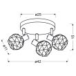 CANDELLUX 98-66466 ACROBAT LAMPA SUFITOWA PLAFON 3X40W E14 CZARNY KLOSZ ZŁOTY