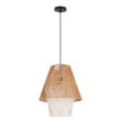 CANDELLUX 31-26880 Africa lampa wisząca 40 czarny 1x40W E27 abażur beżowy+biały