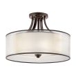 ELSTEAD Lacey KL-LACEY-SFM-MB 4 Light Semi-Flush Mount - Mission Bronze