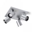RENDL R12922 KENNY IV sufitowa aluminium szczotkowane/czarna 230V GU10 4x35W