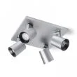 RENDL R12922 KENNY IV sufitowa aluminium szczotkowane/czarna 230V GU10 4x35W